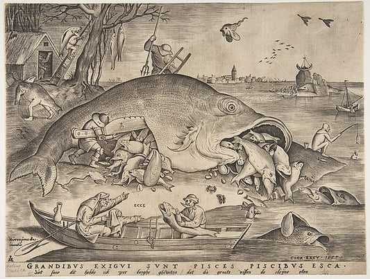 Big Fish Eat Little Fish 1557-Pieter van der Heyden, Pieter Br,16x12"(A3) Poster