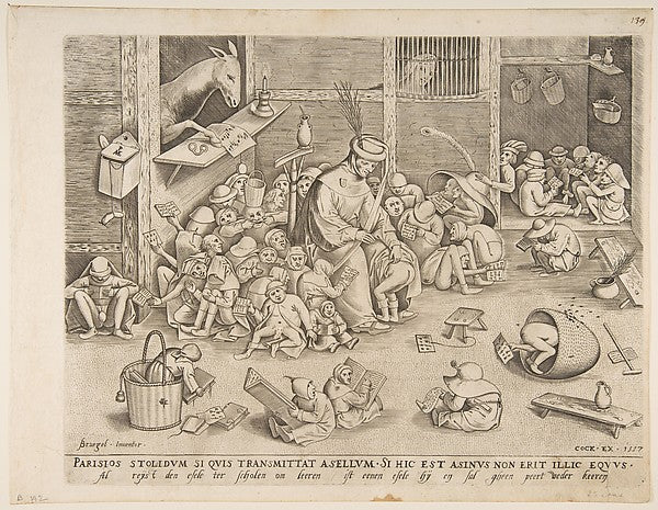 The Ass at School 1557-After Pieter Bruegel the Elder  c1525–1,  Poster Print