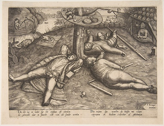 The Land of Cockaigne after 1570?-Attributed to Pieter van der,16x12"(A3) Poster