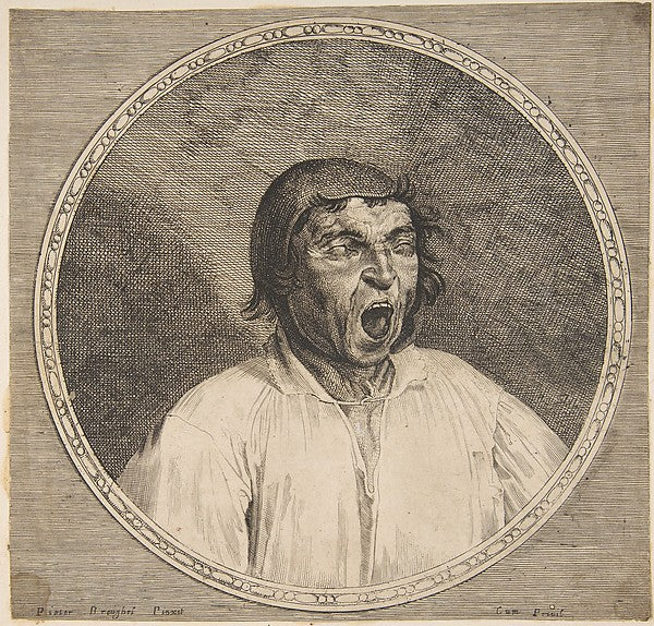 A Peasant Yawning-After Pieter Bruegel the Elder  c1525–1569 B,16x12"(A3)Poster