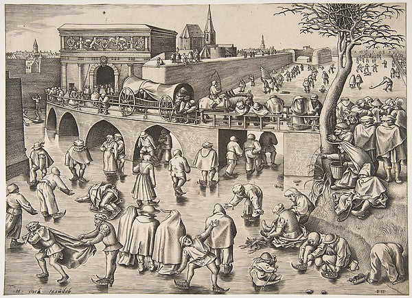 Skating before the St. George's Gate  Antwerp c1558-After Piet,16x12"(A3) Poster