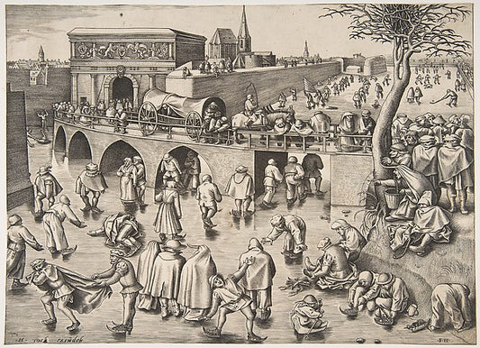 Skating before the St. George's Gate  Antwerp c1558-After Piet,16x12"(A3) Poster