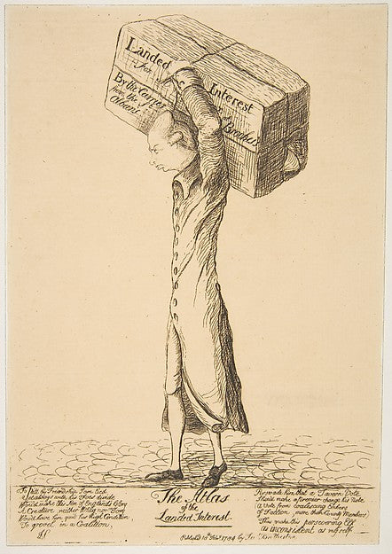 The Atlas of the Landed Interest February 18, 1784-James Sayer,16x12"(A3)Poster
