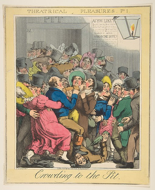 Theatrical Pleasures  Plate 1: Crowding to the Pit c1835-Theod,  Poster Print