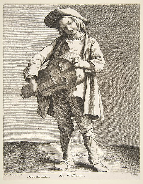The Hurdy-Gurdy Player 1737-Anne Claude Philippe de Tubières,,16x12