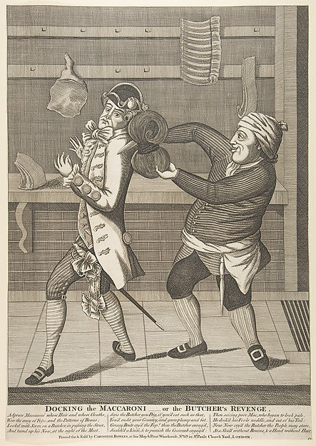 Docking the Macaroni–or the Butcher's Revenge c1773-Anonymous,,  Poster Print