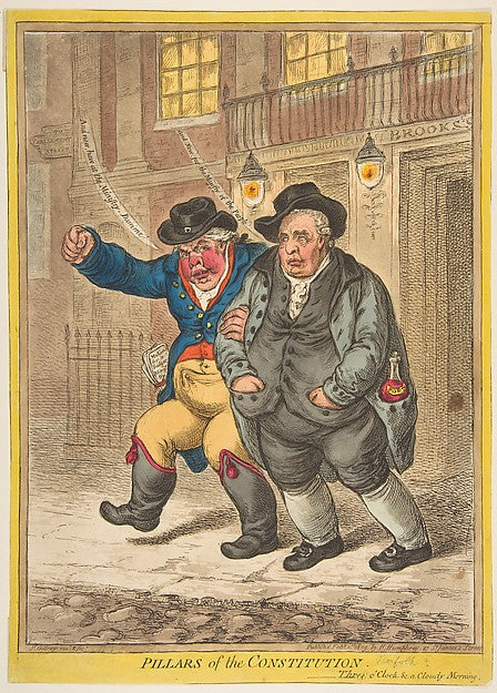 Pillars of the Constitution February 1, 1809-James Gillray ,16x12