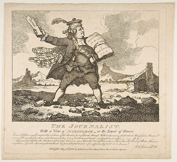 The Journalist  With a View of Auckinleck–or the Land of Stone,  Poster Print
