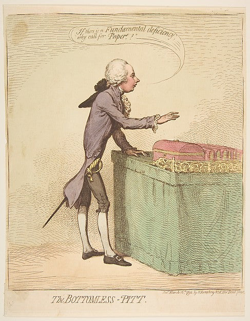 The Bottomless-Pitt March 16, 1792-James Gillray ,16x12