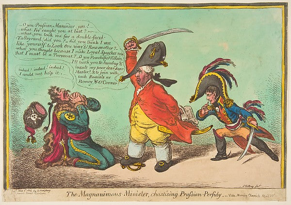 The Magnanimous Minister  Chastising Prussian Perfidy.–vide–Mo,  Poster Print