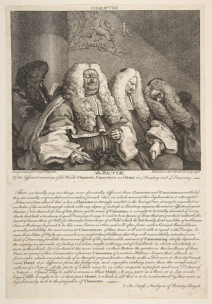 The Bench September 1758-William Hogarth , vintage art, A3 (16x12