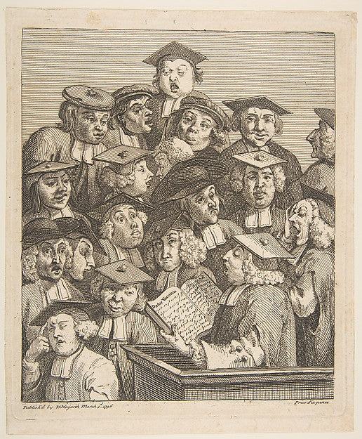 Scholars at a Lecture March 3, 1736-William Hogarth ,16x12