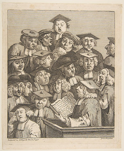 Scholars at a Lecture March 3, 1736-William Hogarth , vintage art, A3 (16x12") Poster Print