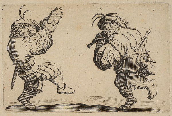 Les Danseurs a la Flute et au Tambourin   from Les Caprices Se,  Poster Print Wall Art