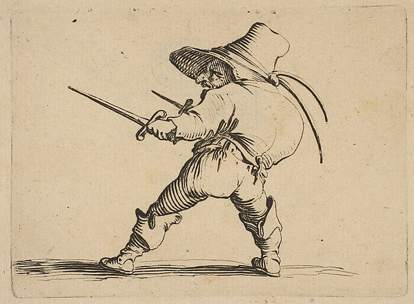 Le Duelliste a L'Épée et au Poignard   from Varie Figure Gobbi,  Poster Print Wall Art