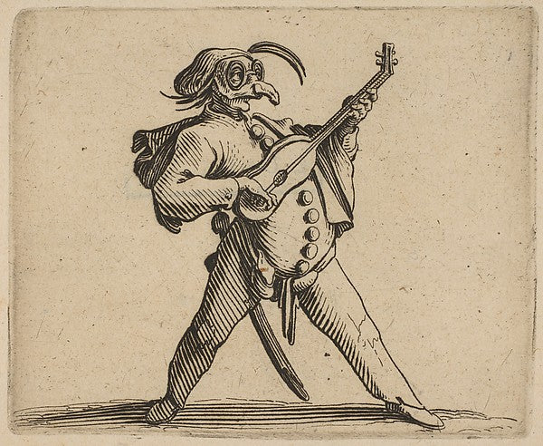 Le Comédien Masqué Jouant de la Guitare   from Varie Figure Go,  Poster Print