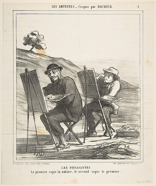 The landscape painters  the first copies nature  the second co,  Poster Print Wall Art
