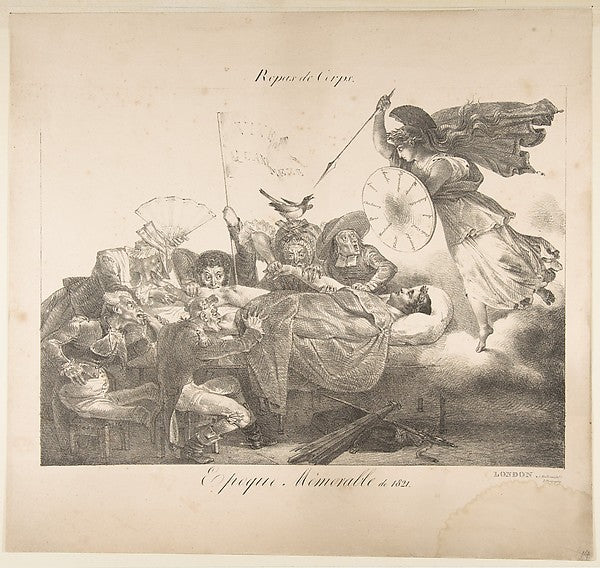 Repas de Corps. Epoque Mémorable de 1821 1821-,  Poster Print Wall Art