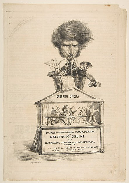 Caricature of Berlioz  from La Caricature Provisoire  no. 1 18,  Poster Print