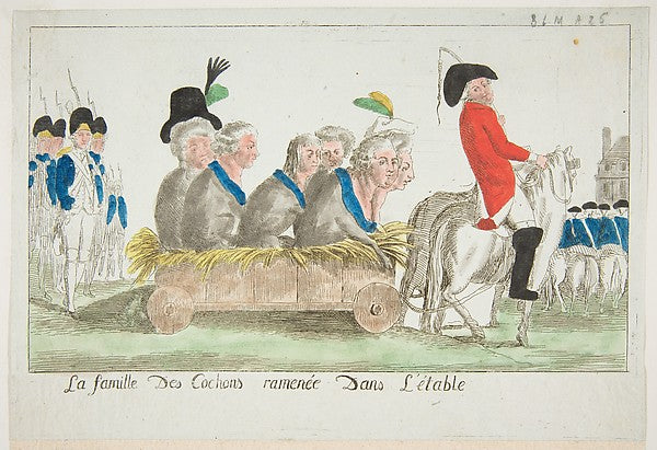 La famille des Cochons ramenée dans l'étable  June 25, 1791-An,  Poster Print Wall Art
