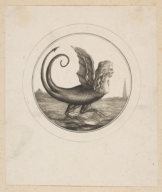 Caricature Showing Marie Antoinette as a Dragon 18th cent-Anon,16x12