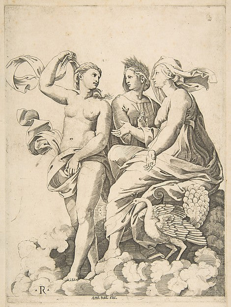 Juno  Ceres  and Psyche in the clouds conversing  Juno seated,16x12"(A3) Poster