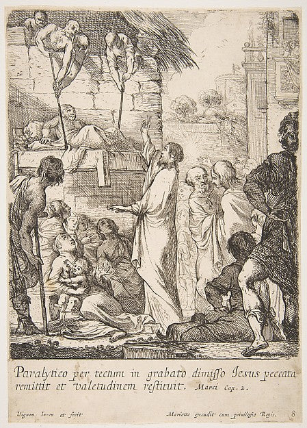 Healing the Paralytic -Claude Vignon, Poster Print