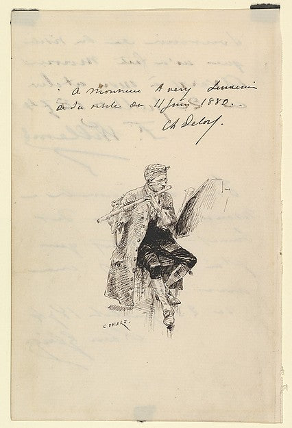 Flutist 1880-Charles Delort,  Poster Print Wall Art