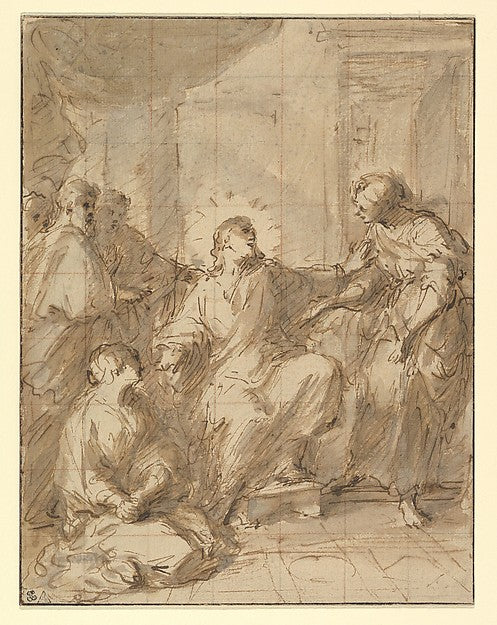 Christ in the House of Martha and Mary n.d.-Ferdinand Pierre J,  Poster Print Wall Art