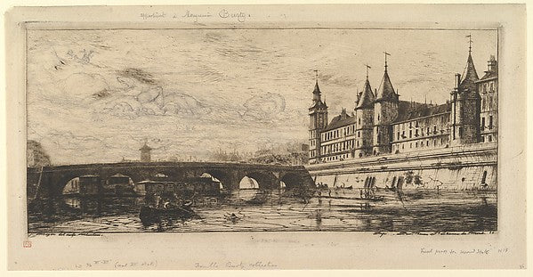 Le Pont au Change 1854-Charles Meryon,16x12"(A3) Poster