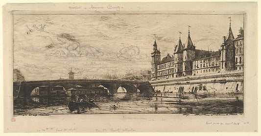 Le Pont au Change 1854-Charles Meryon,16x12"(A3) Poster