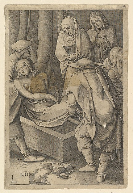 The Entombment  1521-Jan Muller  probable,After Lucas van Ley,  Poster Print Wall Art