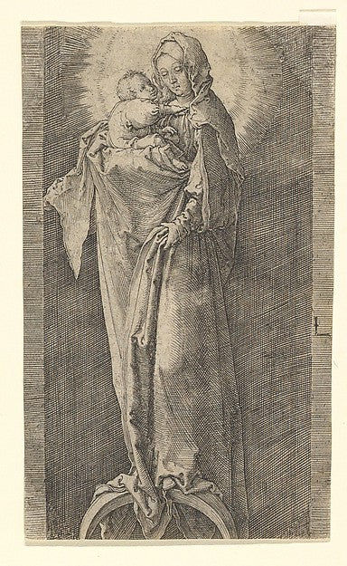 The Virgin with Child in the Niche c1518-Lucas van Leyden,  Poster Print Wall Art