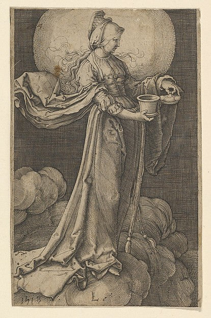 St. Mary Magdalene in the Clouds  n.d.-After Lucas van Leyden,  Poster Print Wall Art