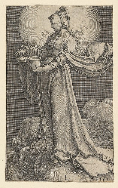 St. Mary Magdalene on the Clouds 1518-Lucas van Leyden,  Poster Print Wall Art