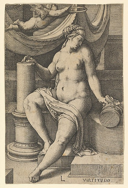 Fortitude  from the series The Seven Virtues 1530-Lucas van Le,  Poster Print Wall Art