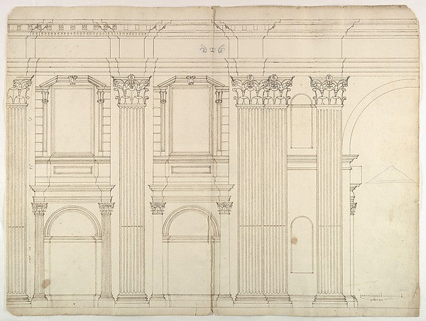 Saint Peter's  apse  exterior elevation  blank  early to mid-1,  Poster Print Wall Art