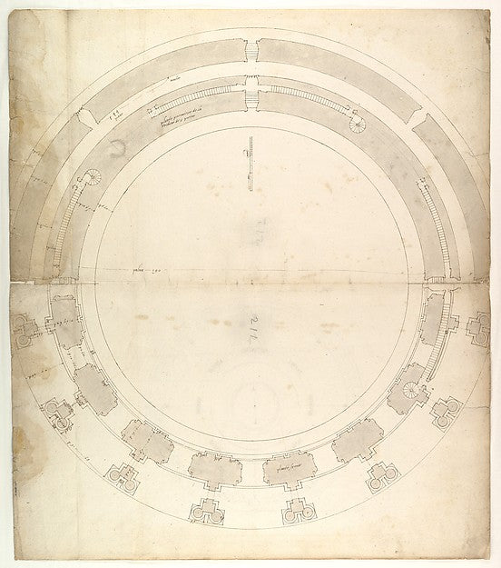 St. Peter's  drum  plan  at two levels  compass  early to mid-,  Poster Print Wall Art