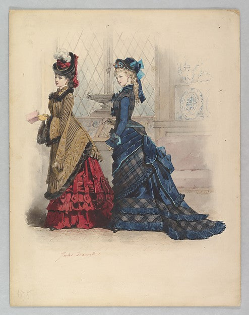 Two Women in Day Dresses 1875-Jules David ,  Poster Print Wall Art