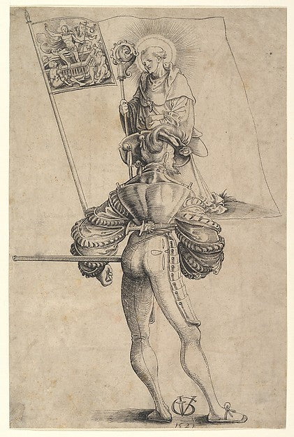The Bearer of the Banner of the Canton Glarus 1521-Urs Graf,  Poster Print Wall Art