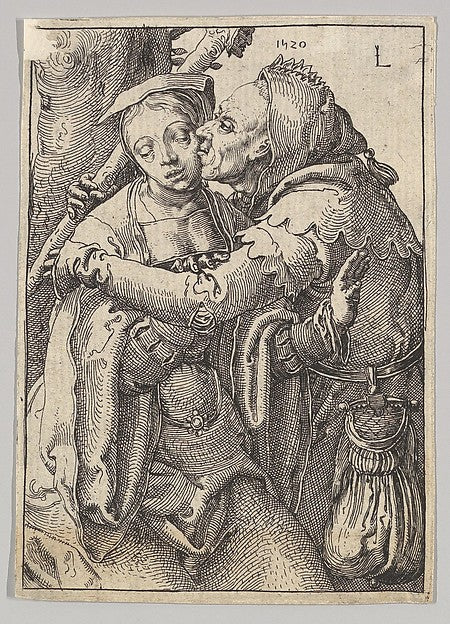 A Fool and a Woman  n.d.-After Lucas van Leyden,16x12"(A3)Poster