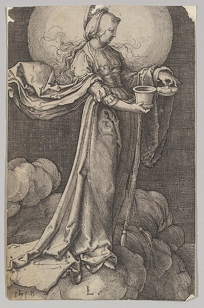 St. Mary Magdalene on the Clouds  n.d.-After Lucas van Leyden,  Poster Print Wall Art