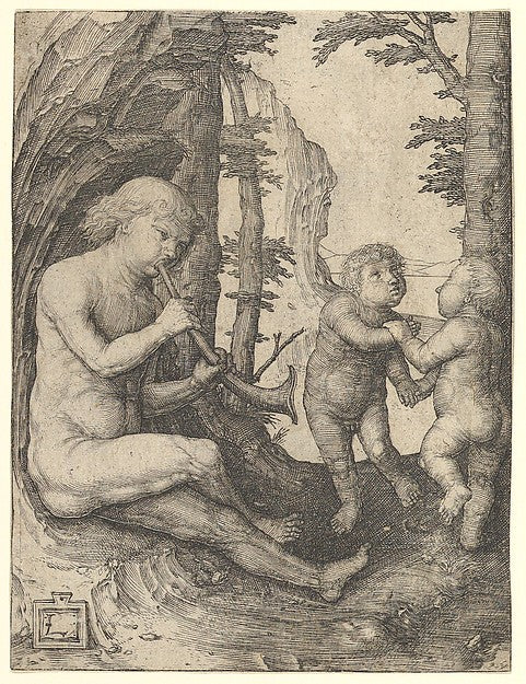 Boy with a Trumpet-Lucas van Leyden ,  Poster Print Wall Art