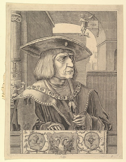 Emperor Maximilian I  n.d.-After Lucas van Leyden,  Poster Print Wall Art