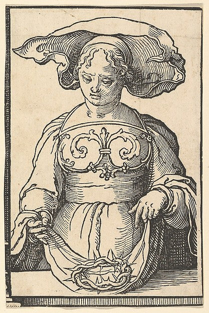 Delphic Sibyl  from the series of Sibyls c1530-Lucas van Leyde,  Poster Print Wall Art