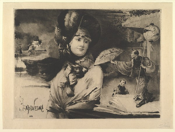 Japonisme 1881-Henri Somm ,  Poster Print Wall Art