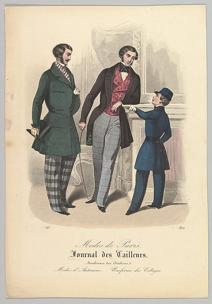 892 from Modes de Paris  Journal des Tailleurs 1848-Anonymous,,16x12"(A3)Poster