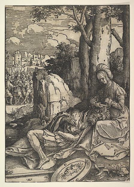 Samson and Delilah c1514       -Lucas van Leyden,  Poster Print Wall Art