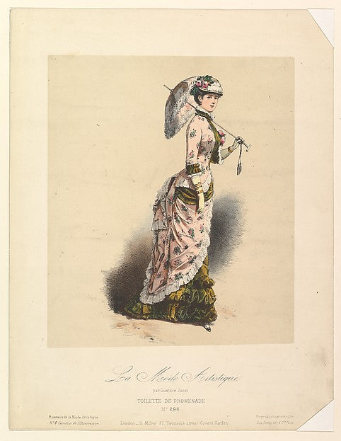 Toilette de Promenade  No. 296  from La Mode Artistique 1869–9,  Poster Print Wall Art