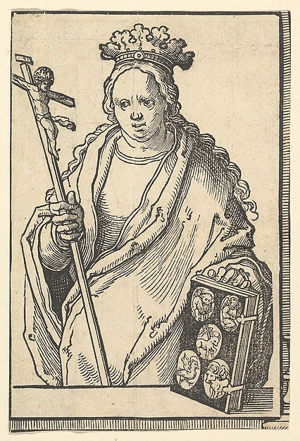 Ecclesia Christi   from the series of Sibyls c1530-Lucas van L,  Poster Print Wall Art